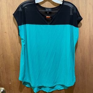 Green and black blouse